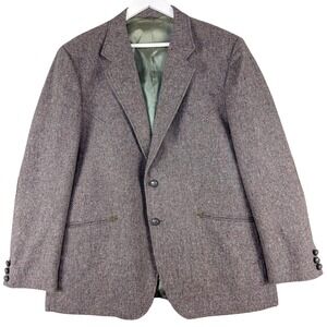 Vintage Kenny Rogers Western‎ Blazer Mens 46R Tweed Elbow Patches Made USA 90s